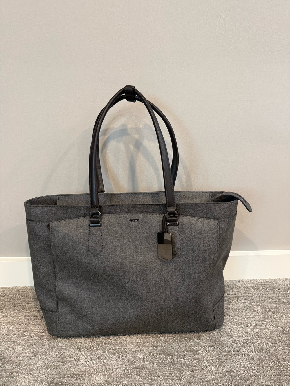 Tumi Sinclair Valerie Business Tote- gray coated canvas